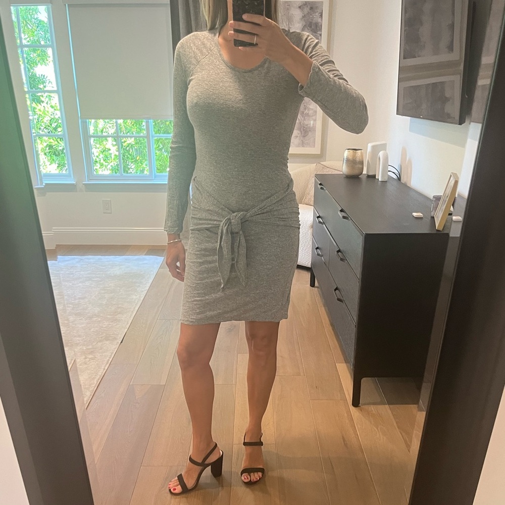 Monrow Gray Long Sleeve Dress